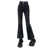 Kurze Schlagjeans mit Herz-Crush-Muster